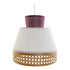 Lámpara de Techo DKD Home Decor Blanco Poliéster Bambú 220 V 50 W Púrpura (46 x 46 x 45 cm)